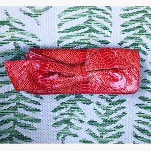 Nine West faux snakeskin clutch
